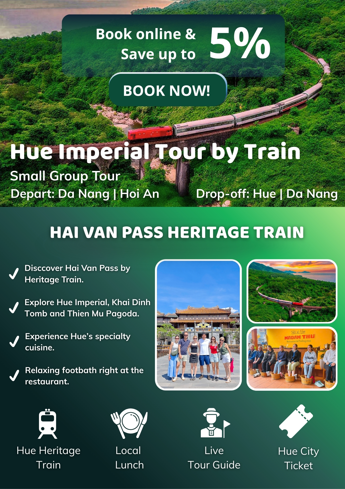 Hue day tour from Da Nang by Train